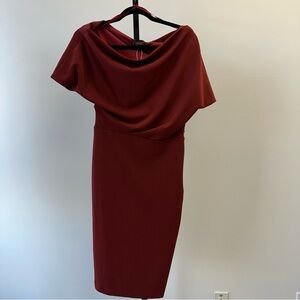 Alexia Admor Burgundy Draped Cocktail Dress – Size S